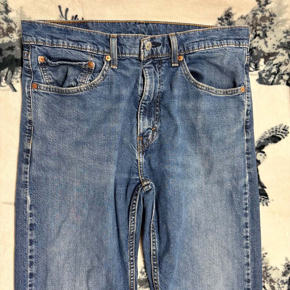 Levi's 505 Regular Fit Straight Leg Jeans Blue Denim W34 L32